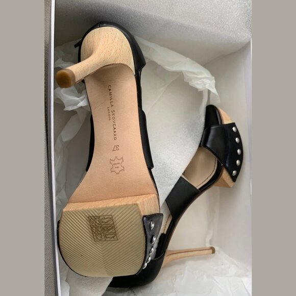 Camilla Skovgaard Mid-Heel Hammer sandal Silk Calf size 37 NIB - Picture 9 of 15